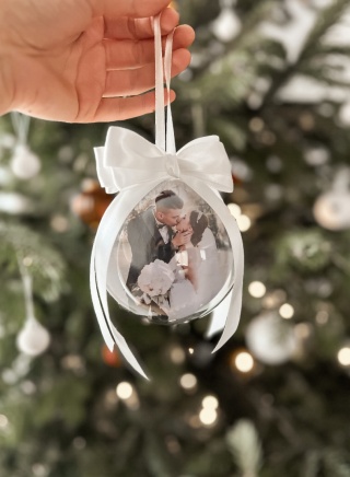 bombka akrylowa ze zdjęciem z obu stron