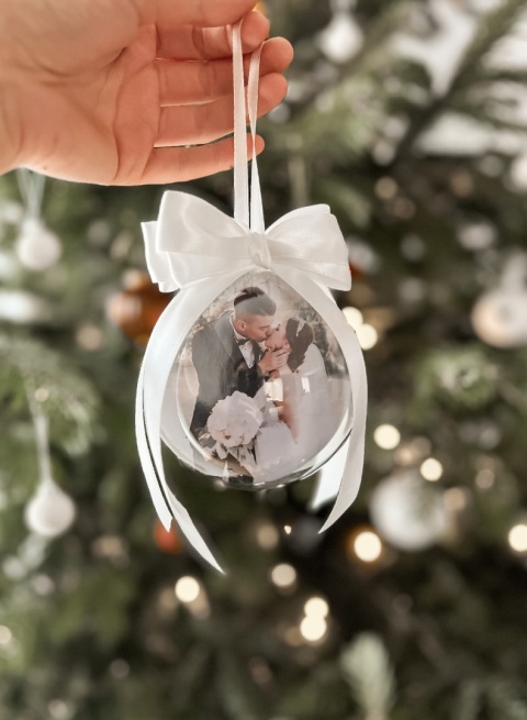 bombka akrylowa ze zdjęciem z obu stron