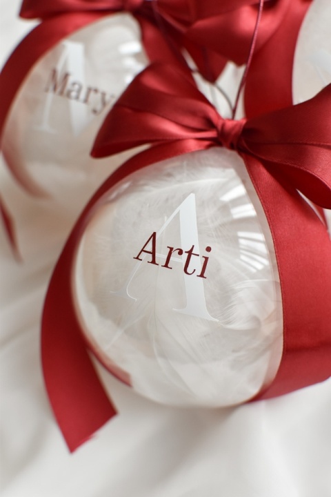 bombka akrylowa - litera + imię