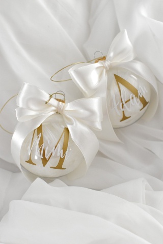 bombka szklana - litera + imię